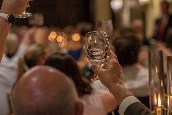 A toast to the bride and groom in Birmingham, Alabama.