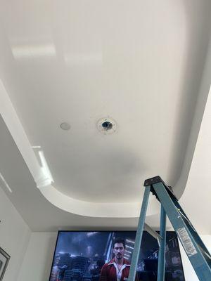 Ceiling prior to new fan installation