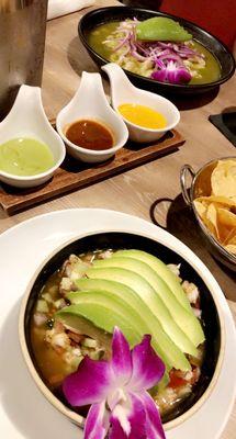 Aguachile verde & ceviche de camarón