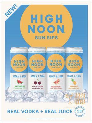 Highnoon sun sips. Available in 4 flavors. Now at all Liquor Locker stores. Cheers.