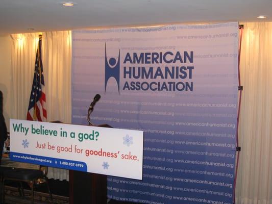 AHA press conference announcing the first atheist bus advertisement in the United States.