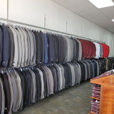 We sell suits with hem free