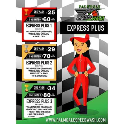 EXPRESS PLUS WASH MENU (Full Service)