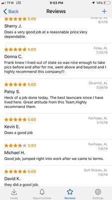 Reviews from clients (HomeAdvisor)