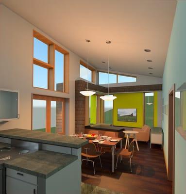 We believe in using technology to design in 3D and communicate the spirit of our design intent like this home interior.