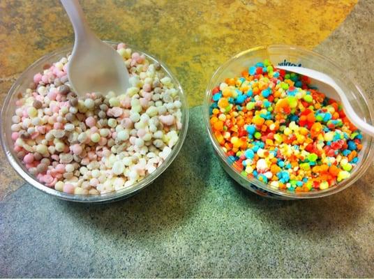 Left: Banana Split; Right: Rainbow Ice