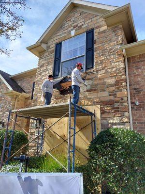 Storm Damage? 
 Let us help you with urgent requests for **ROOF TARPING
 **TEMPORARY FENCE
 **PLYWOOD COVERING
 **ALL YOUR MASONRY REPAIRS!