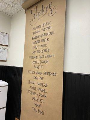 Shake menu