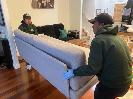 JYR Junk Removal Specialist doing a Couch removal Project