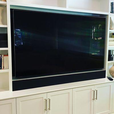 Built-in custom TV and audio cabinet in Darien.