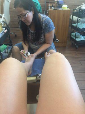 Getting a pedicure!