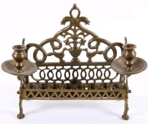 brass chanukah lamp, polish Ukraine 18th century