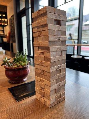 Jenga set up and ready for customers!