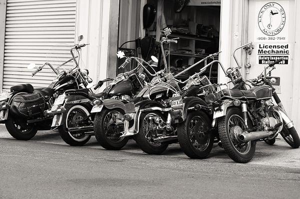 Motorcycles love our shop.