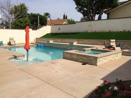 Custom Design and new pool construction for a client in Yorba Linda.