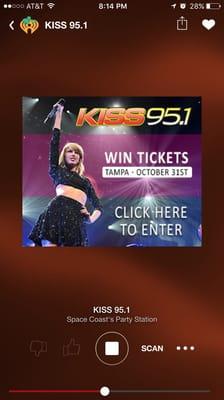 Listening to KISS 95.1 on iHeartRadio has its benefits :)