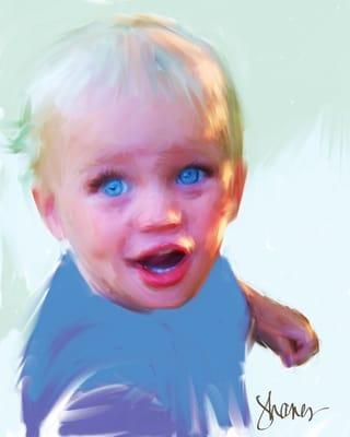 Portrait of your child on canvas from your photo!