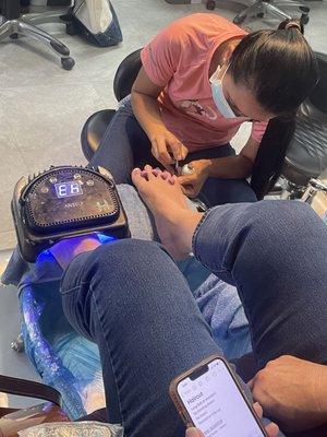 Pedicure - gel with French