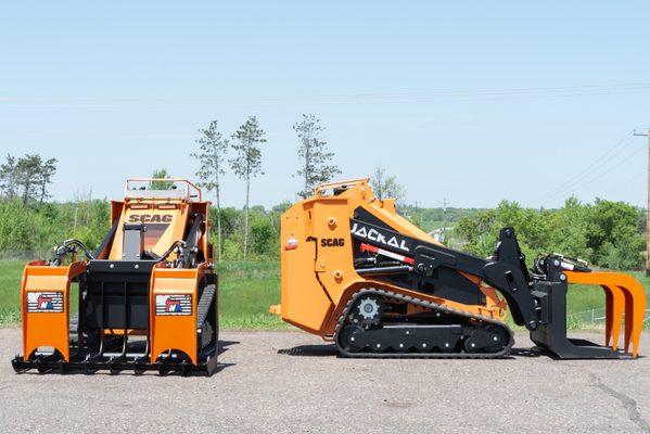 SCAG Jackal Mini Skid Steer with TNAttachments Grapples