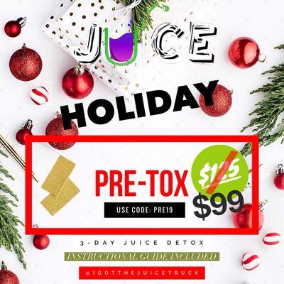 Check out our Pretox special! This is the phase to prepare your body for future festivities and purge the past schedule your pick up today