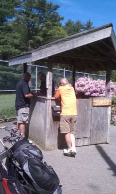 Starter box at the first tee.