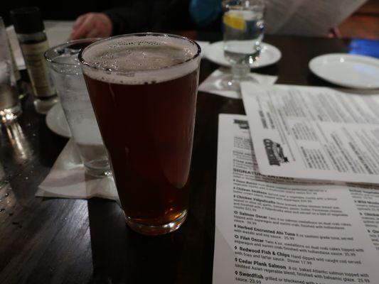 Delicious 22 oz draft serving of their Redwood IPA, 6.7% ABV.