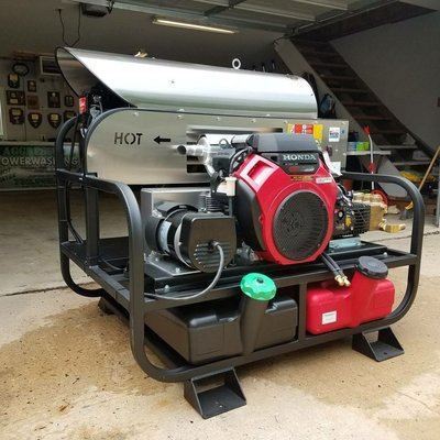 New hot water power washer