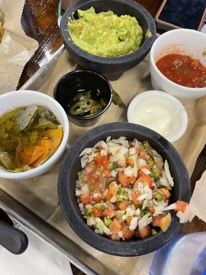 Pico de Gallo, guacamole, and Pickled Veggies