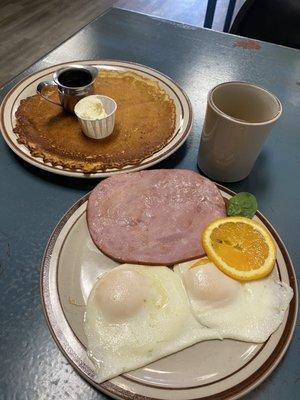 Average Joe with ham and a pancake.