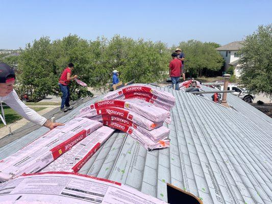 Prepping this roof for a fresh install. Another wind insurance claim after the tornado.