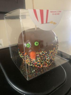 Caramel apple with sprinkles