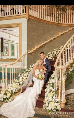 Mendenhall Inn Staircase Florals