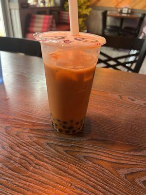 Thai tea with boba