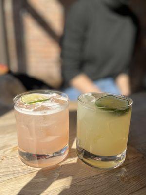 Cilantro & Grapefruit Margarita + Cactus Peer Margarita