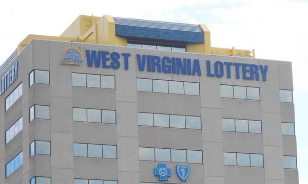 West Virginia Lottery with 7ft halo lit letters