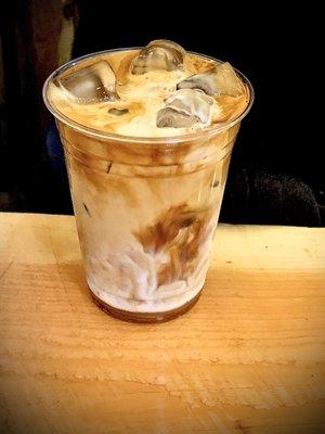 Freshly made iced vanilla latte! Nothing like a classic drink to make your day!