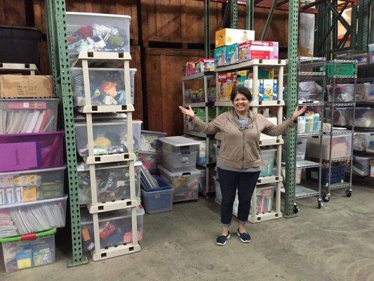 The founder of Love Does Bags at their new place of operation Coast Transfer & Storage