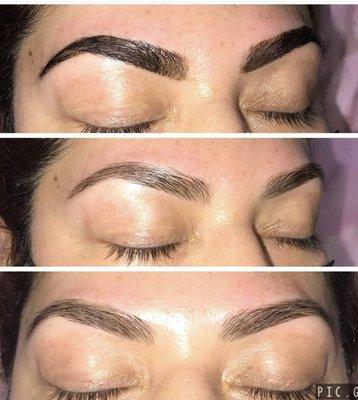 Before and after Henna and eyebrow shaping