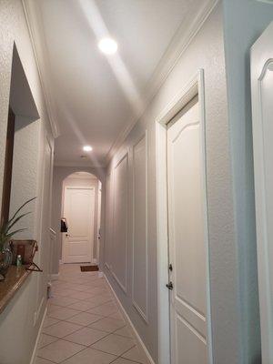 Hallway ceiling lights.