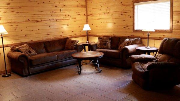 Open living area in the clubhouse.