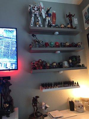 Cody's collection of funko pops and figurines.