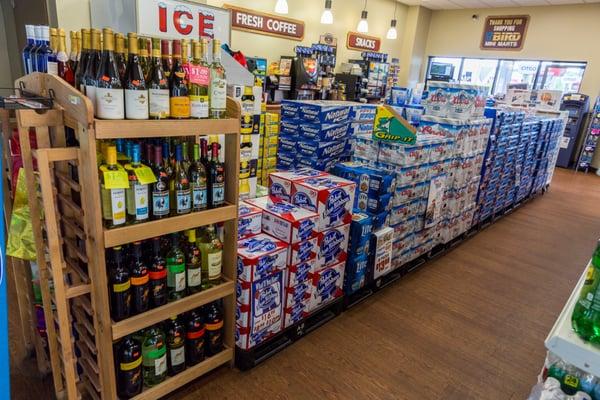 Large selection of beer and wine.