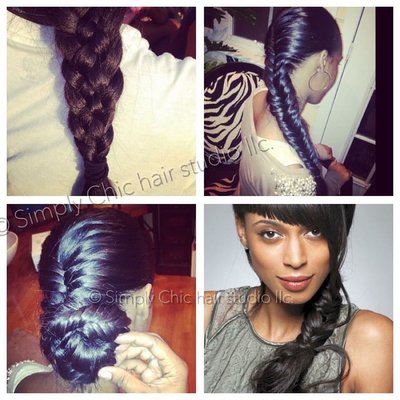 I love to create ... Simply Chic styles on my clients. Lower right picture (fishtail)   My Essence magazine piece for the Bang Story.