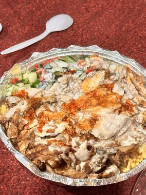 Chicken Shawarma over Rice Platter