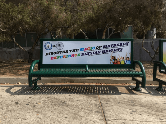 Discover the magic of Mayberry Street Elementary and experience Elysian Heights Elementary!  #busbenches #elementaryschool #magic #LAUSD