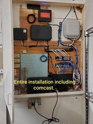 Network installation plus comcast installation.