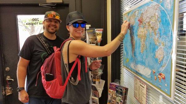 Stop in and pin your home on our map. We've had visitors from more than 80 countries stop in at our Visitors Center!