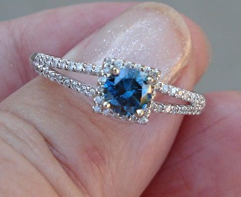 Blue Diamond Ring