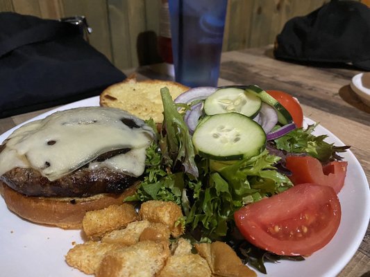 Burger with a side salad that was way better than most places.