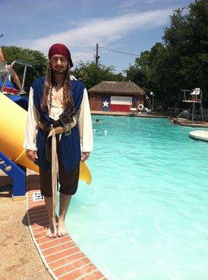 Captain Jack Sparrow at the historic Texas Pool.